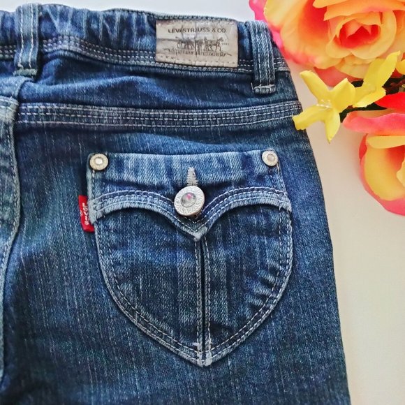 Levi's Girls Straight Leg Size 10 Bling - Picture 6 of 8